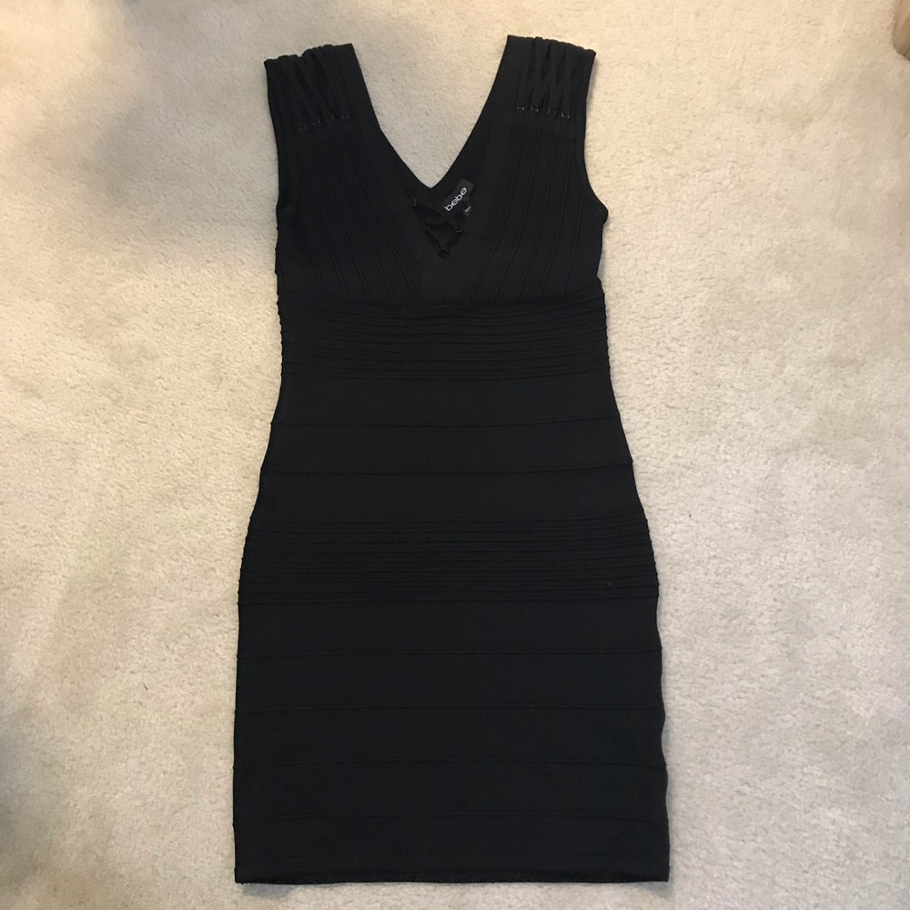 Bebe Black Stretchy Dress in Medium